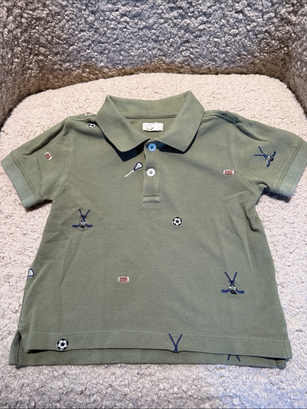 Blue Rooster Collection Olive Green Polo with Sports Embroidery